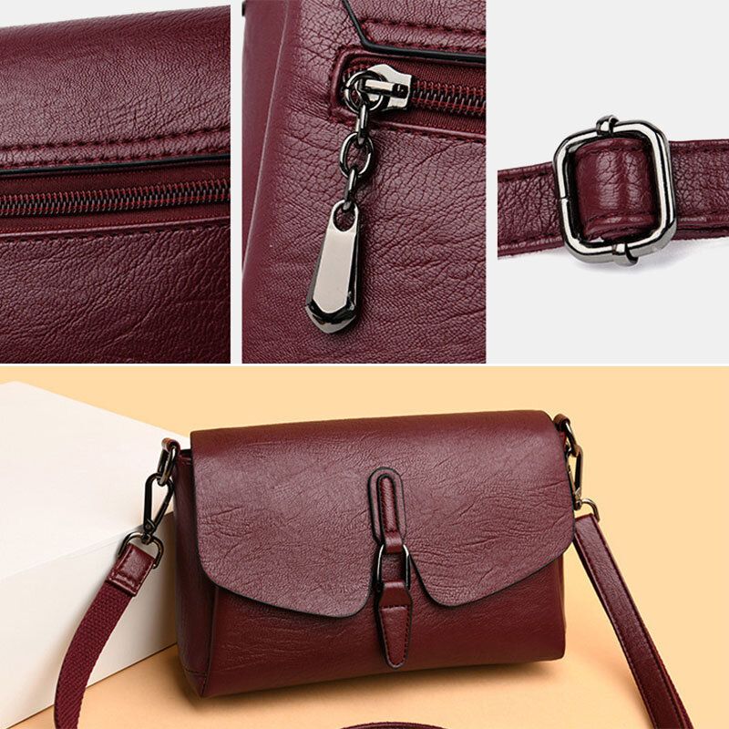 Kobiety Retro Faux Leather Wodoodporna Magnetyczna Torba Na Ramię 6.5-calowa Torba Na Telefon Torba Crossbody