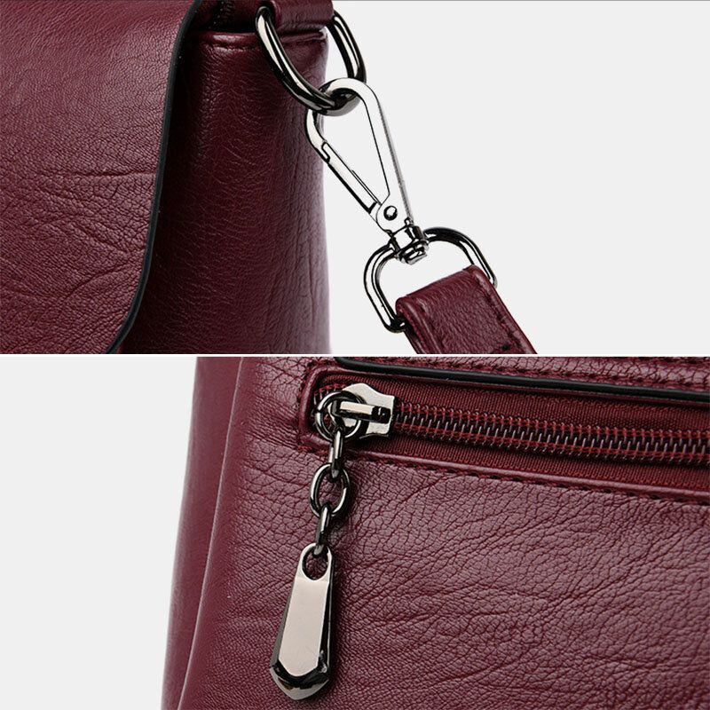 Kobiety Retro Faux Leather Wodoodporna Magnetyczna Torba Na Ramię 6.5-calowa Torba Na Telefon Torba Crossbody