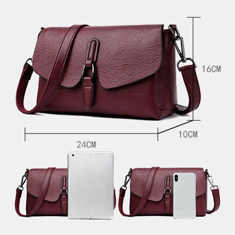 Kobiety Retro Faux Leather Wodoodporna Magnetyczna Torba Na Ramię 6.5-calowa Torba Na Telefon Torba Crossbody