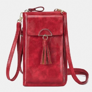 Kobiety Rfid Anti-theft Wielofunkcyjny Tassel Decor Crossbody Torba Z Wieloma Gniazdami Na Karty Portfel Kopertówka Torba Na Telefon