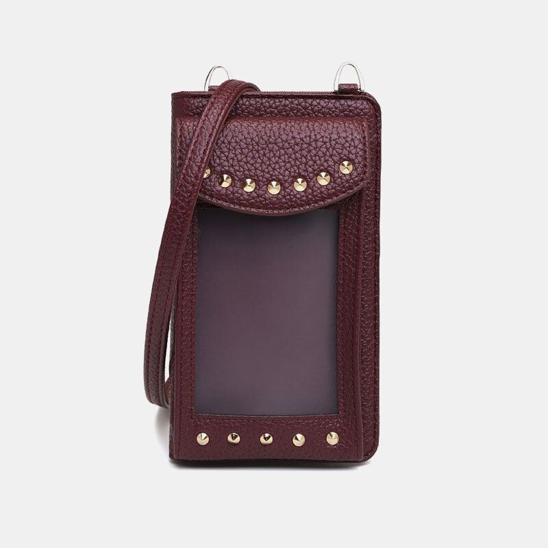 Kobiety Z Ekranem Dotykowym 6.3 Cala Uchwyt Na Telefon 10 Gniazdo Na Kartę Nit Crossbody Torby Portfel