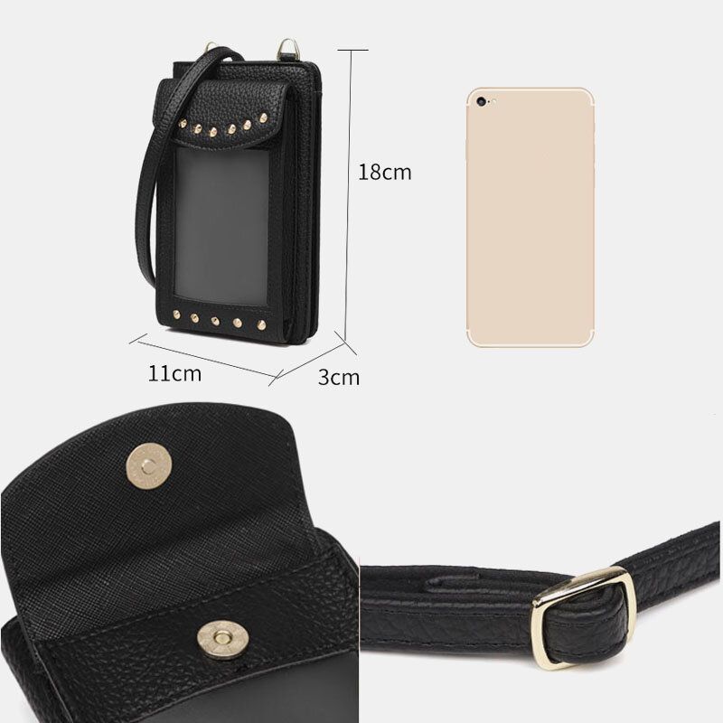 Kobiety Z Ekranem Dotykowym 6.3 Cala Uchwyt Na Telefon 10 Gniazdo Na Kartę Nit Crossbody Torby Portfel