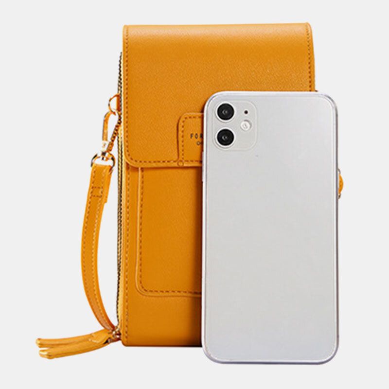 Kobiety Z Wieloma Szczelinami Klapka Magnetyczna Ścieg Szczegóły Torba Crossbody Z Wieloma Kieszeniami Ekran Dotykowy Z Tyłu 7 Cal Torba Na Telefon