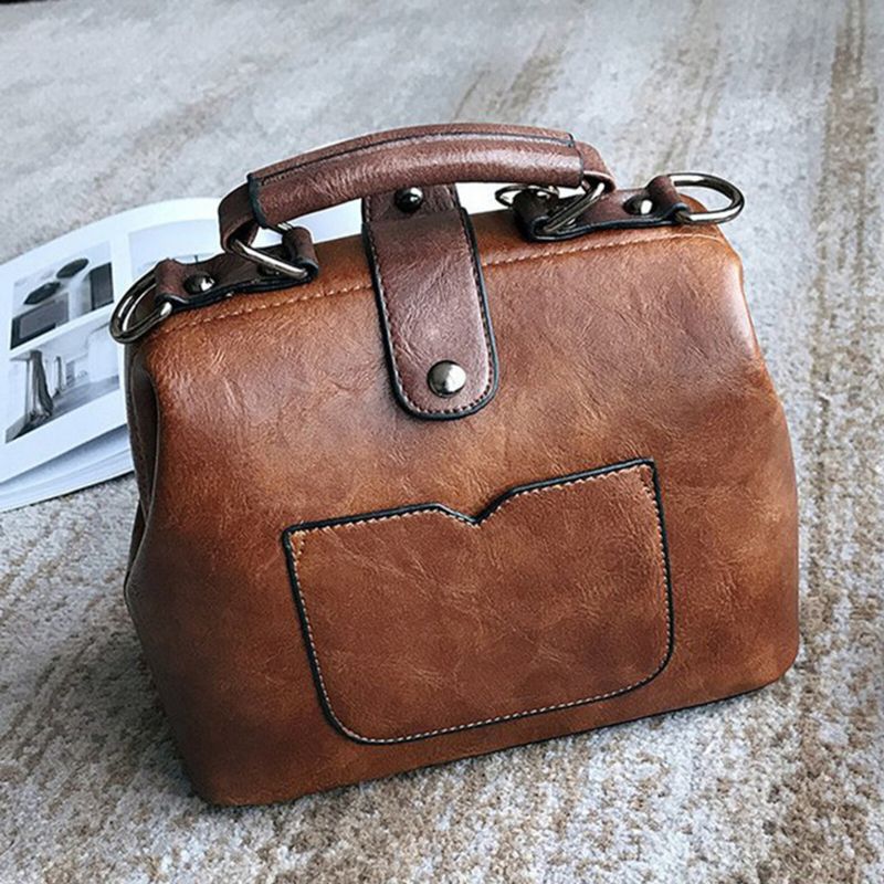 Kobiety Ze Sztucznej Skóry W Stylu Vintage O Dużej Pojemności Crossbody Torby Cabrio Strap Torebka W Stylu Retro