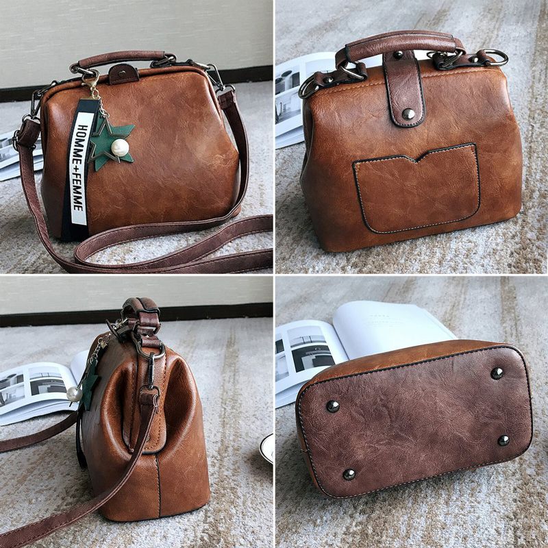 Kobiety Ze Sztucznej Skóry W Stylu Vintage O Dużej Pojemności Crossbody Torby Cabrio Strap Torebka W Stylu Retro