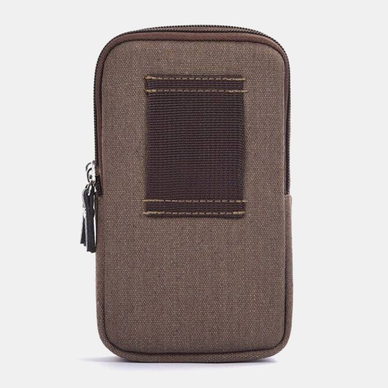 Mężczyźni Canvas Multi-pocket Outdoor Sports 6.3 Cala Torba Na Telefon Torba Na Pas Torba Na Ramię