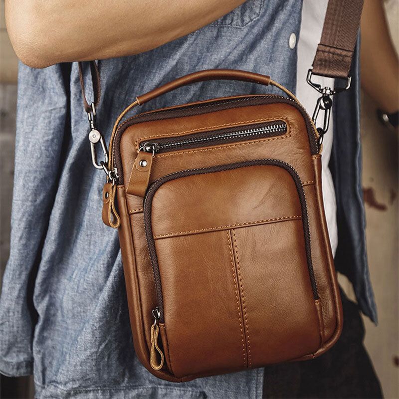 Mężczyźni Multi-pocket Retro 6.5 Cal Torba Na Telefon Saszetka Na Talię Tylna Kieszeń Przeciw Kradzieży Projekt Torby Crossbody Torba Na Pasek