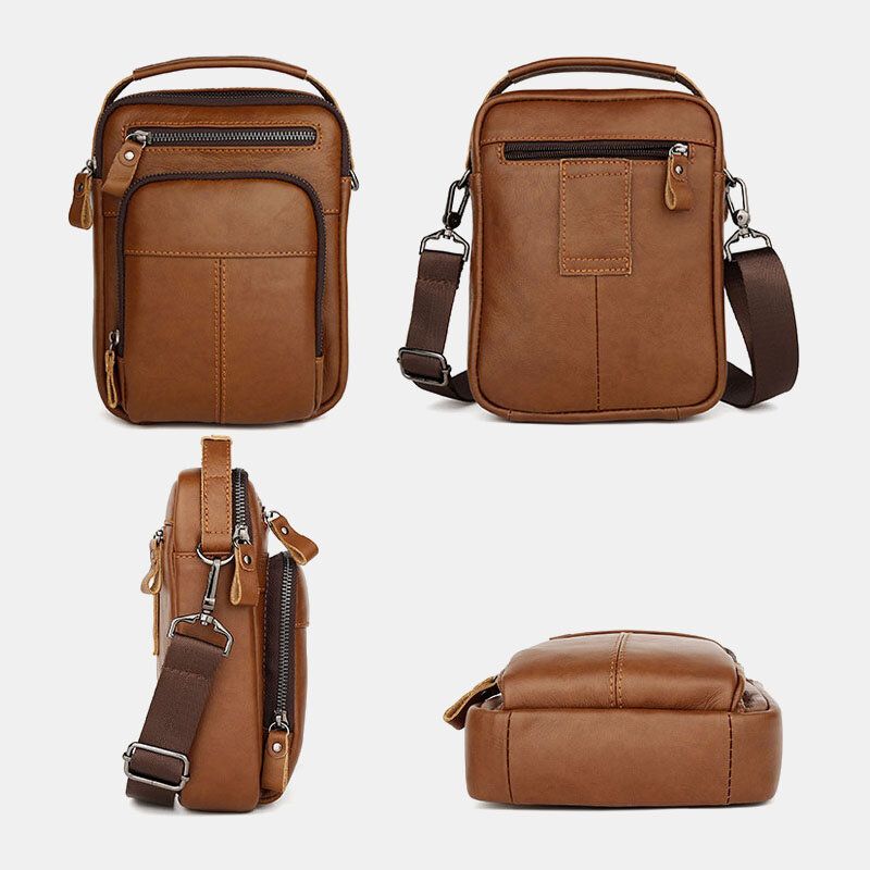 Mężczyźni Multi-pocket Retro 6.5 Cal Torba Na Telefon Saszetka Na Talię Tylna Kieszeń Przeciw Kradzieży Projekt Torby Crossbody Torba Na Pasek