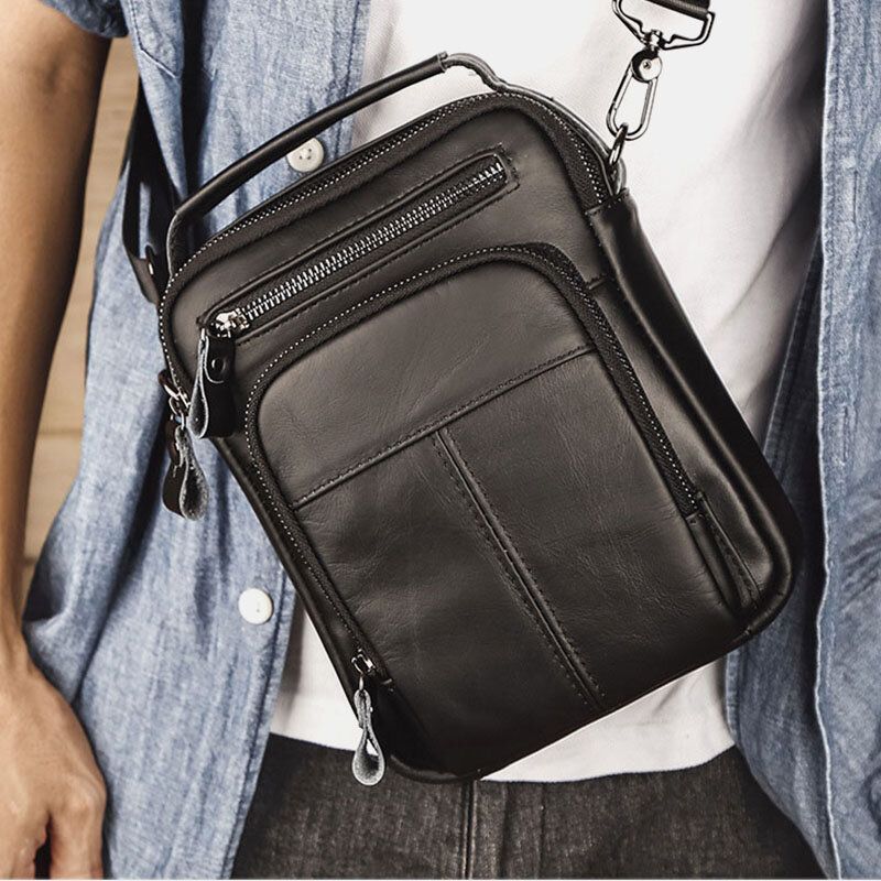 Mężczyźni Multi-pocket Retro 6.5 Cal Torba Na Telefon Saszetka Na Talię Tylna Kieszeń Przeciw Kradzieży Projekt Torby Crossbody Torba Na Pasek