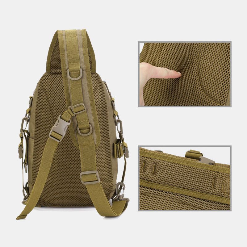 Mężczyźni Oxford Camo Wielofunkcyjna Wodoodporna Outdoor Sports Riding Tactical Torba Na Ramię Torba Crossbody Torba Na Klatkę Piersiową