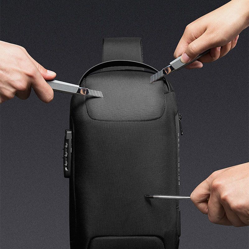 Mężczyźni Oxford Usb Charging Wielowarstwowa Wodoodporna Torba Na Zewnątrz Crossbody Torba Na Klatkę Piersiową Torba Na Ramię