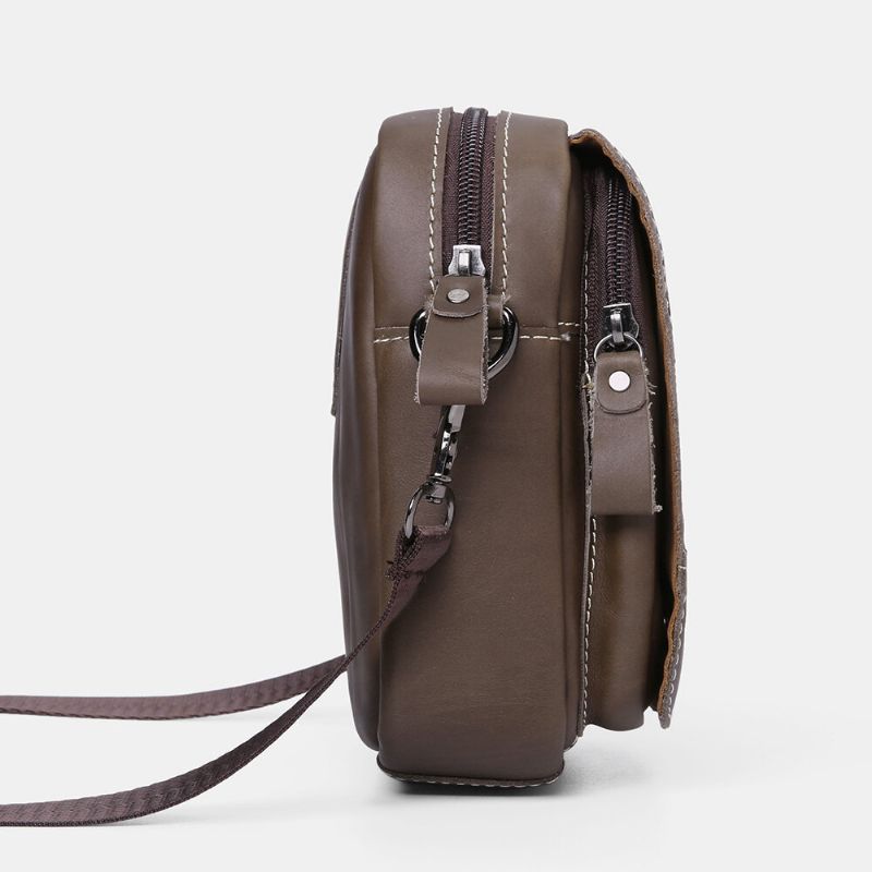 Mężczyźni Prawdziwa Skóra Odporna Na Zużycie Duża Pojemność Vintage Skóra Bydlęca Torby Crossbody Torba Na Ramię Pojedyncza Torba