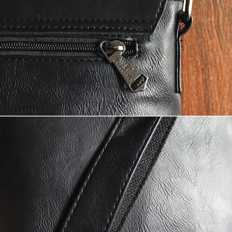 Mężczyźni Pu Leahter Powrót Anti-theft Kieszeń Crossbody Torby Dorywczo 6.5 Cal Telefon Torba Torba Na Ramię Torba Podróżna