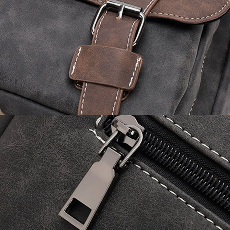 Mężczyźni Pu Leather Duża Pojemność Vintage Casual Wodoodporne Oddychające Torby Crossbody Torby Na Ramię Torebka