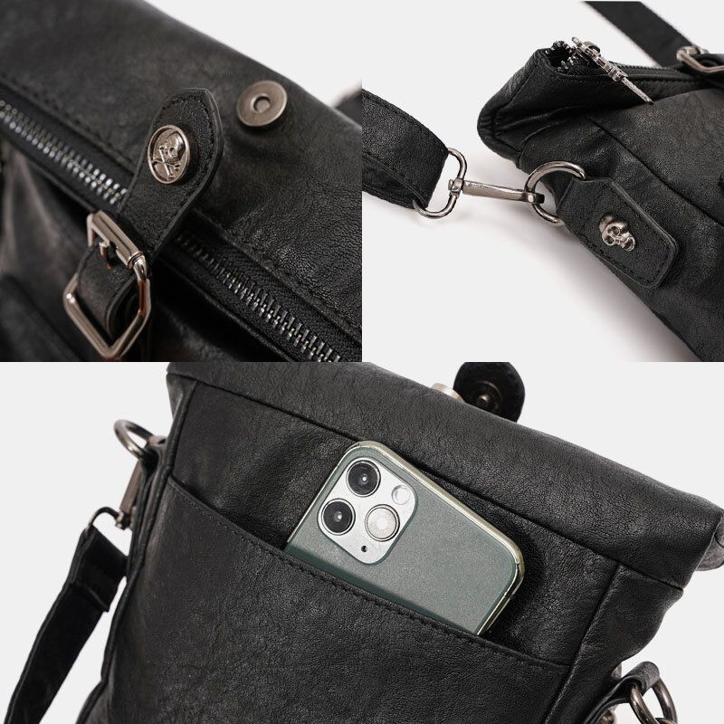 Mężczyźni Pu Leather Vintage 6.3 Cala Torba Na Telefon Małe Torby Crossbody Torba Na Ramię