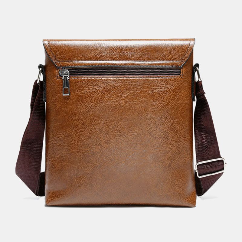 Mężczyźni Pu Skóra Antykradzieżowa Na Ramię O Dużej Pojemności Retro 6.3-calowa Torba Na Telefon Crossbody Torby