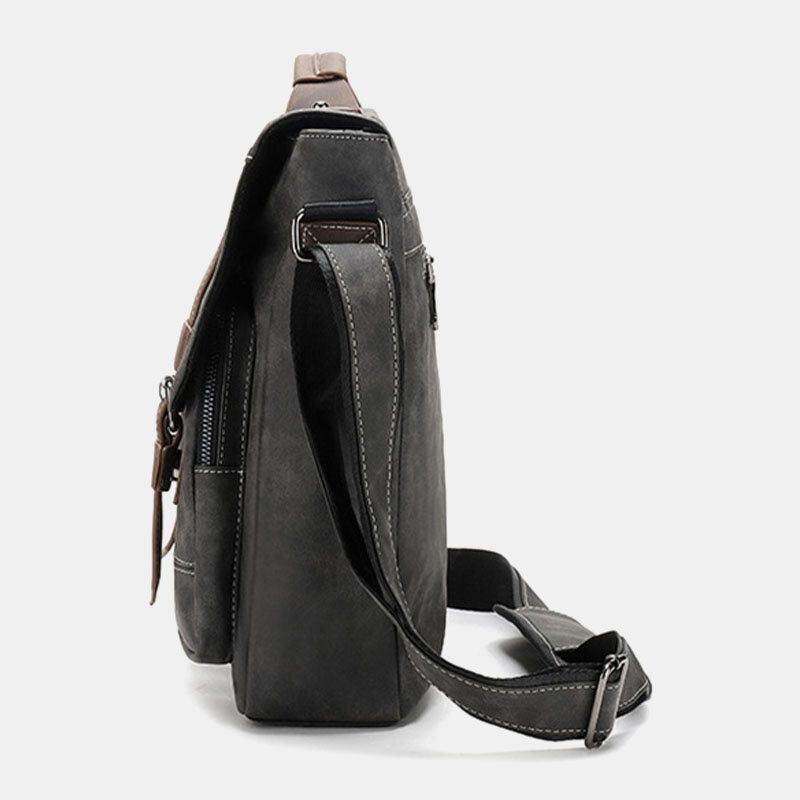 Mężczyźni Pu Skórzane Kieszenie Z Wieloma Kieszeniami Vintage Casual Wodoodporne Oddychające Torby Crossbody Torby Na Ramię