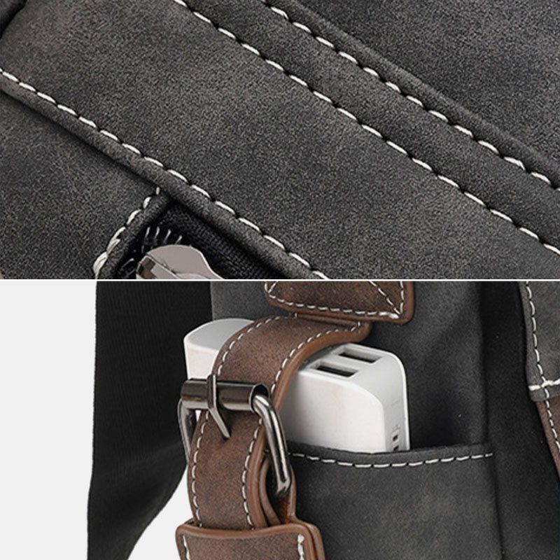 Mężczyźni Pu Skórzane Klapki Dużej Pojemności Torby Crossbody Dorywczo Mody Multi-pocket Torba Torebka Torba Na Ramię