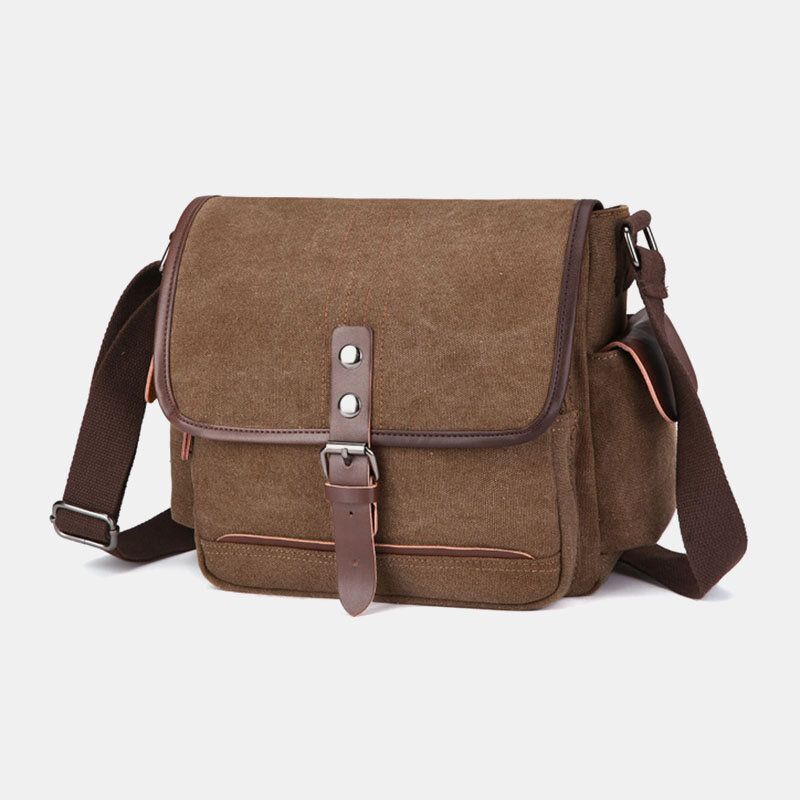 Męska Płótno O Dużej Pojemności Wodoodporna Torba Na Laptopa W Stylu Vintage Torba Na Ramię Torba Crossbody