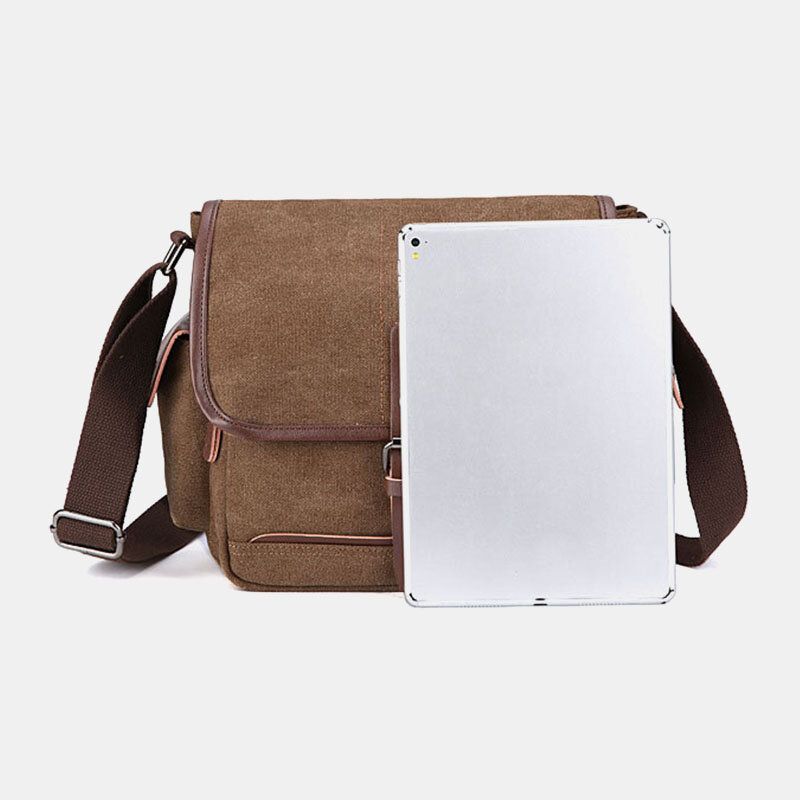 Męska Płótno O Dużej Pojemności Wodoodporna Torba Na Laptopa W Stylu Vintage Torba Na Ramię Torba Crossbody