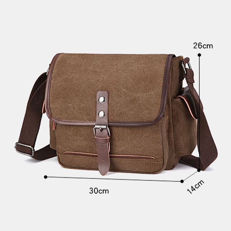 Męska Płótno O Dużej Pojemności Wodoodporna Torba Na Laptopa W Stylu Vintage Torba Na Ramię Torba Crossbody