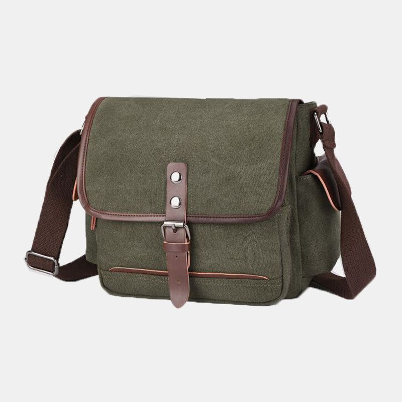 Męska Płótno O Dużej Pojemności Wodoodporna Torba Na Laptopa W Stylu Vintage Torba Na Ramię Torba Crossbody