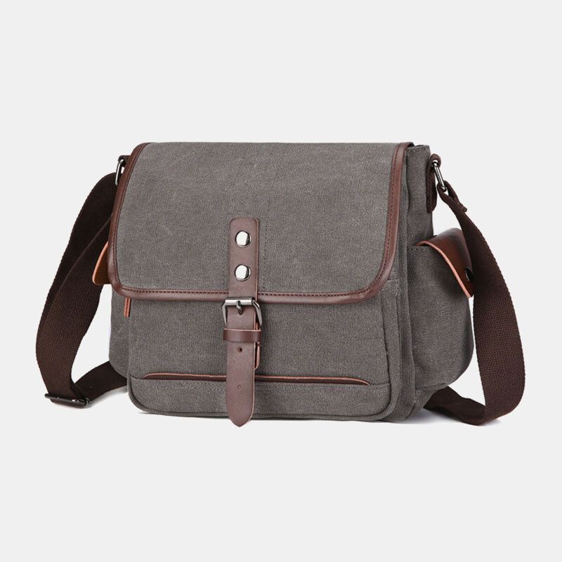 Męska Płótno O Dużej Pojemności Wodoodporna Torba Na Laptopa W Stylu Vintage Torba Na Ramię Torba Crossbody