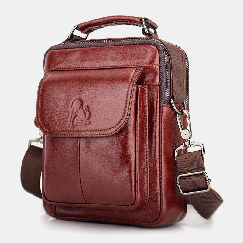 Męska Skórzana Torba Na Ramię Z Prawdziwej Skóry W Stylu Retro Business Torba Crossbody