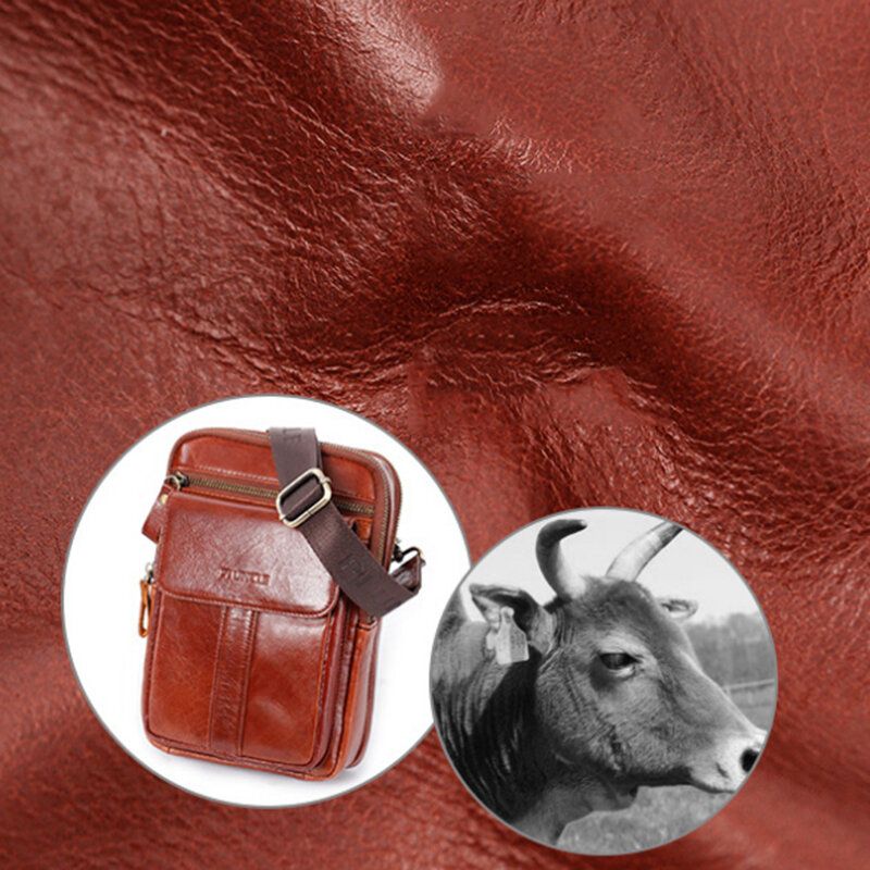 Męska Skórzana Torba Retro Biznesowa Wielofunkcyjna Torba Na Klatkę Piersiową Torba Na Ramię Crossbody