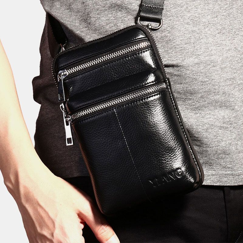 Męska Torba Na Pasek Z Prawdziwej Skóry Casual Crossbody Torby Torba Na Ramię