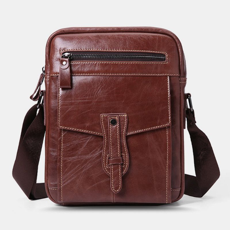 Męska Torba Na Ramię Z Prawdziwej Skóry O Dużej Pojemności Vintage Business Torba Crossbody