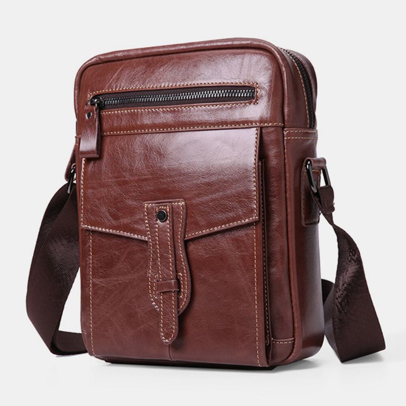 Męska Torba Na Ramię Z Prawdziwej Skóry O Dużej Pojemności Vintage Business Torba Crossbody