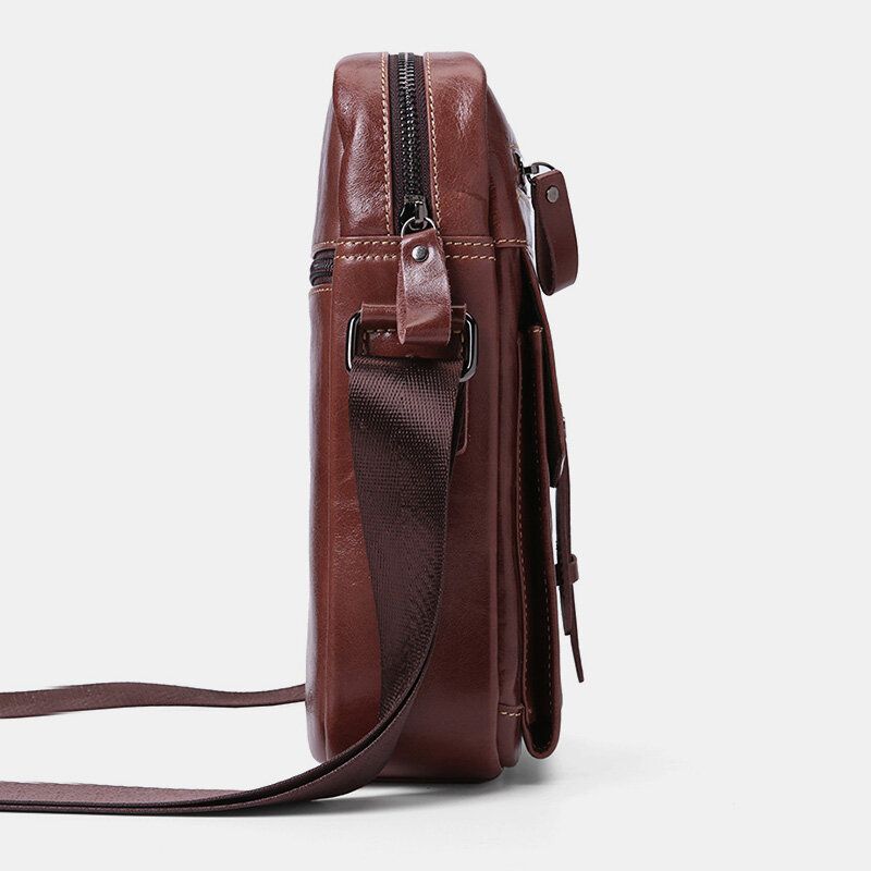 Męska Torba Na Ramię Z Prawdziwej Skóry O Dużej Pojemności Vintage Business Torba Crossbody