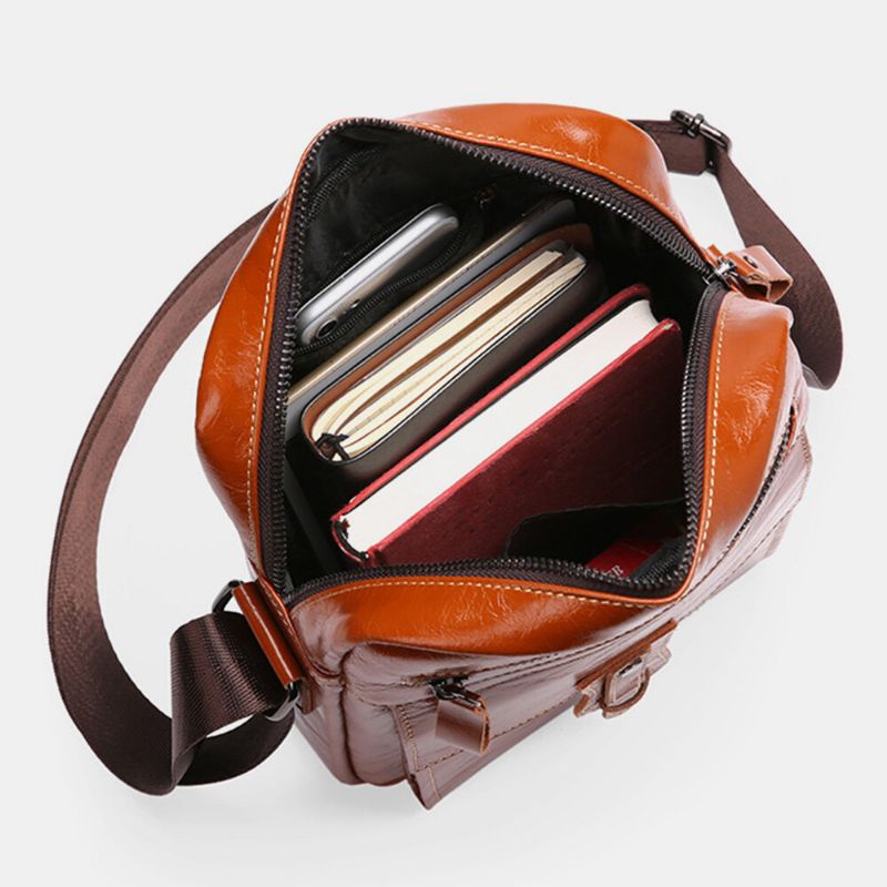 Męska Torba Na Ramię Z Prawdziwej Skóry O Dużej Pojemności Vintage Business Torba Crossbody