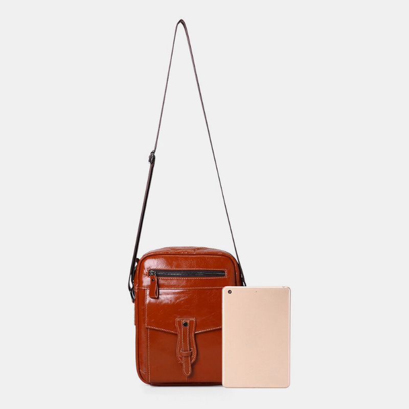 Męska Torba Na Ramię Z Prawdziwej Skóry O Dużej Pojemności Vintage Business Torba Crossbody