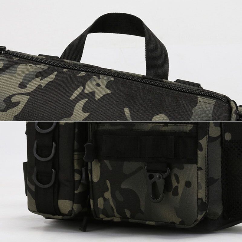 Męska Torba Na Ryby Z Wieloma Kieszeniami Outdoor Tactical Torby Crossbody Torby Torba Na Pas Oxford Camo Pattern