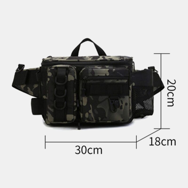 Męska Torba Na Ryby Z Wieloma Kieszeniami Outdoor Tactical Torby Crossbody Torby Torba Na Pas Oxford Camo Pattern