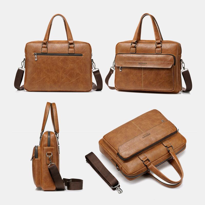 Męska Torba O Dużej Pojemności Vintage 13 Cal Torba Na Komputer Torba Crossbody Torby Na Ramię Torba Na Ramię