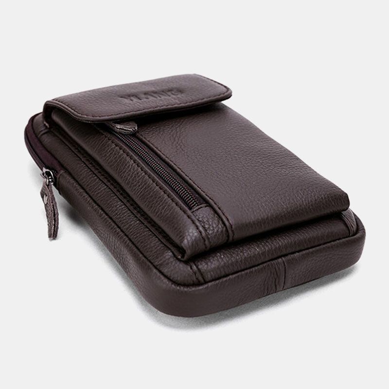 Męska Torba Z Prawdziwej Skóry 6.3 Cala Na Telefon Z Paskiem Torba Crossbody