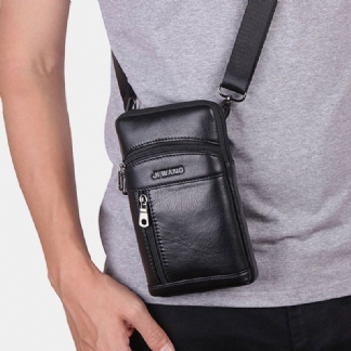 Męska Torba Z Prawdziwej Skóry 6.5 Cala Retro Torba Na Telefon Torba Na Pasek Torba Crossbody