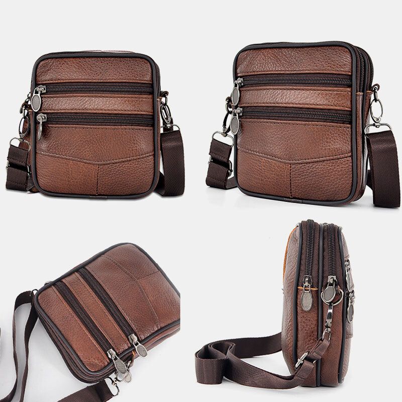 Męska Torba Z Prawdziwej Skóry O Dużej Pojemności Business Multi-carry Torba Crossbody