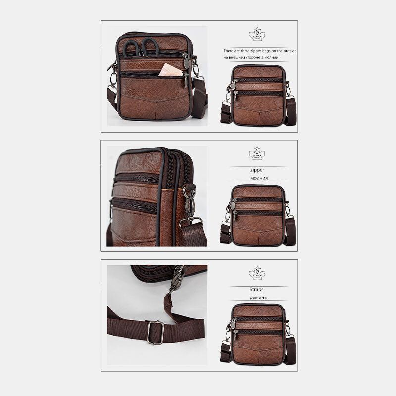 Męska Torba Z Prawdziwej Skóry O Dużej Pojemności Business Multi-carry Torba Crossbody