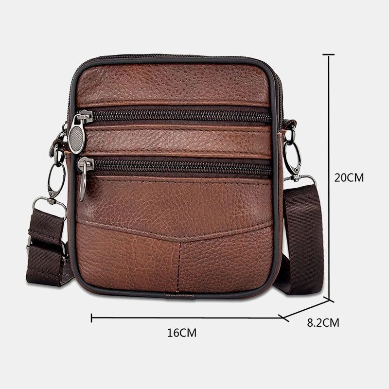 Męska Torba Z Prawdziwej Skóry O Dużej Pojemności Business Multi-carry Torba Crossbody