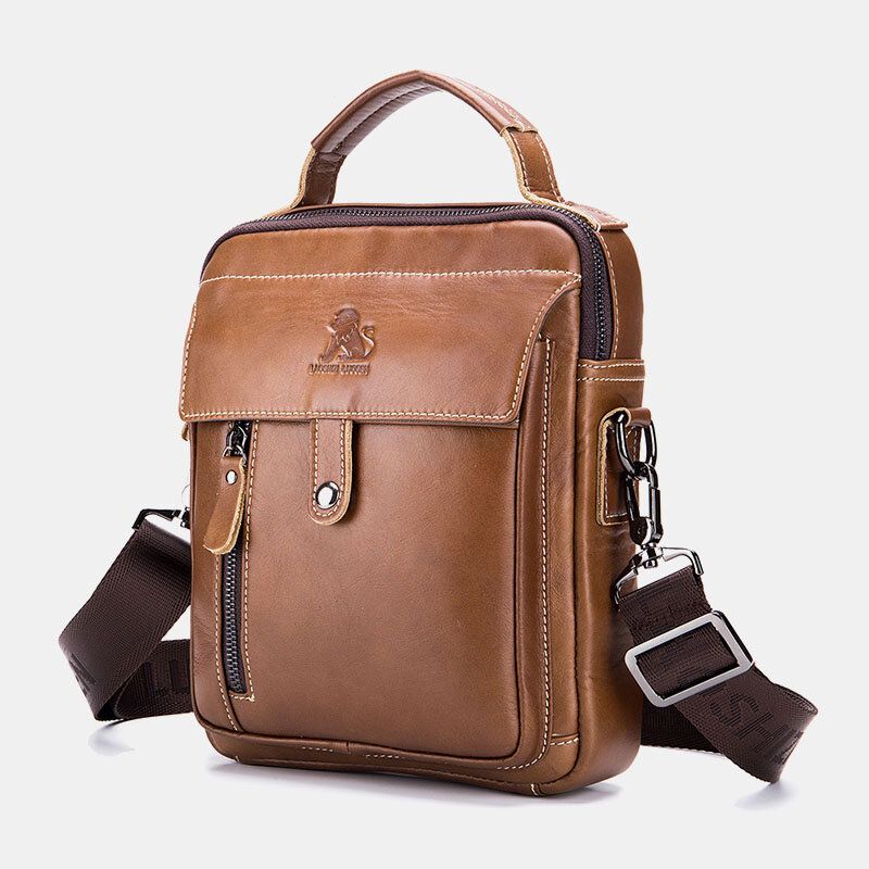 Męska Torba Z Prawdziwej Skóry Retro Business Mała Skórzana Torba Na Ramię Ze Skóry Bydlęcej Torba Crossbody