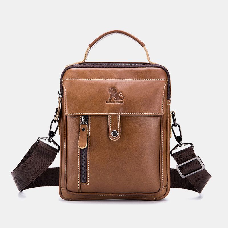 Męska Torba Z Prawdziwej Skóry Retro Business Mała Skórzana Torba Na Ramię Ze Skóry Bydlęcej Torba Crossbody