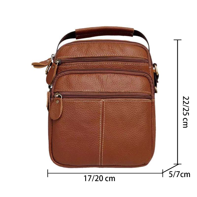 Męska Torba Z Prawdziwej Skóry W Stylu Vintage O Dużej Pojemności Crossbody Torby Wytrzymała Modna Torba Na Ramię Z Zamkiem Błyskawicznym