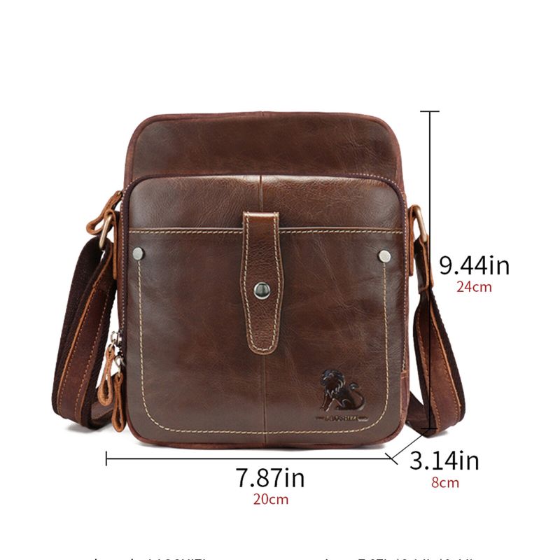 Męska Torba Z Prawdziwej Skóry W Stylu Vintage O Dużej Pojemności Trwała Torba Typu Crossbody Przedział Wewnętrzny Na Co Dzień Torba Biznesowa