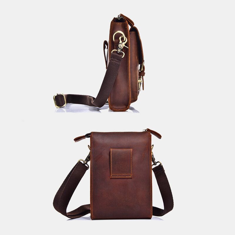 Męska Torba Z Prawdziwej Skóry W Stylu Vintage Wielofunkcyjna Torba Typu Crossbody Trwała Torba Na Pasek Z Paskiem Na Pasek Na Co Dzień