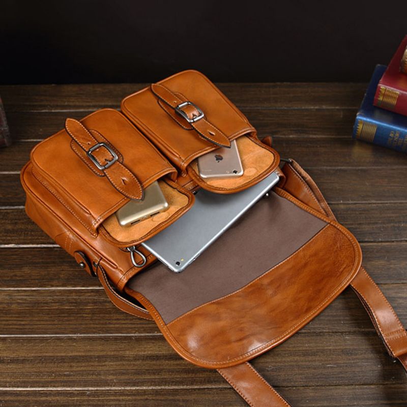 Męska Torba Ze Sztucznej Skóry W Stylu Vintage O Dużej Pojemności Crossbody Torby Retro Krótka Torba Na Laptopa