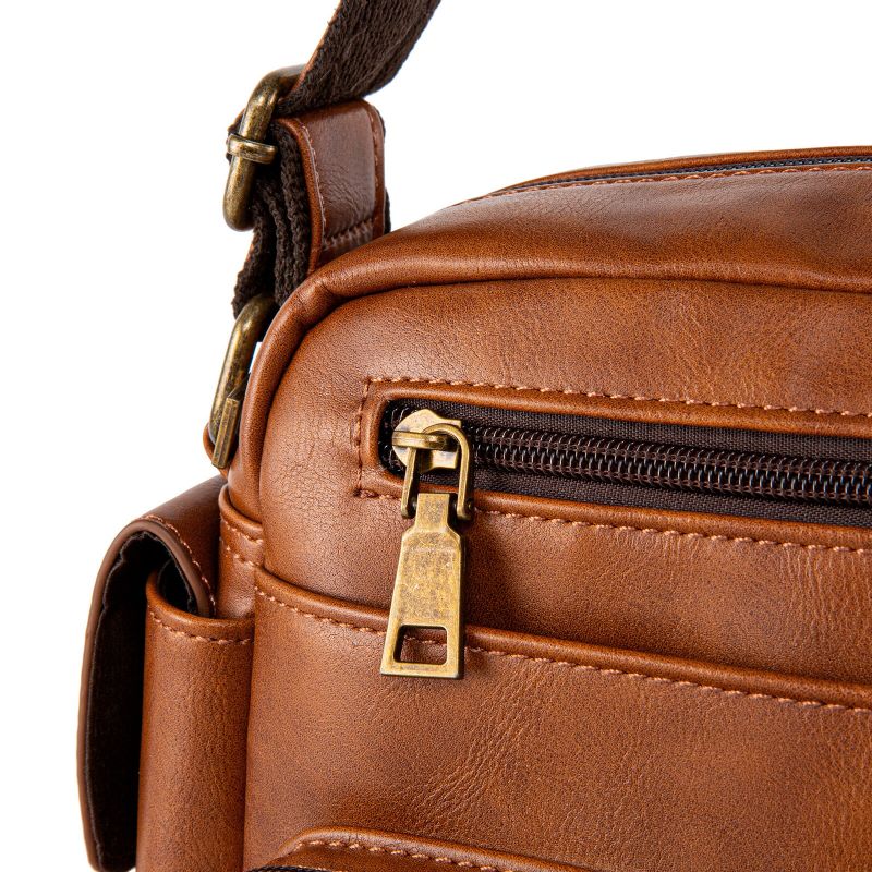 Męska Torba Ze Sztucznej Skóry Z Wieloma Przegródkami O Dużej Pojemności Torba Typu Crossbody Business Casual Torba Na Ramię Z Zamkiem Błyskawicznym